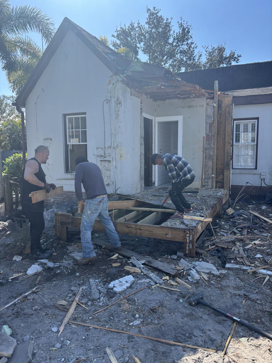 Griffin Demolition crew during an exterior structure teardown in St. Petersburg